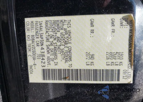 2013 Nissan Altima 2.5 Sl z USA, uszkodzony, nr VIN 1N4AL3AP3DN438423